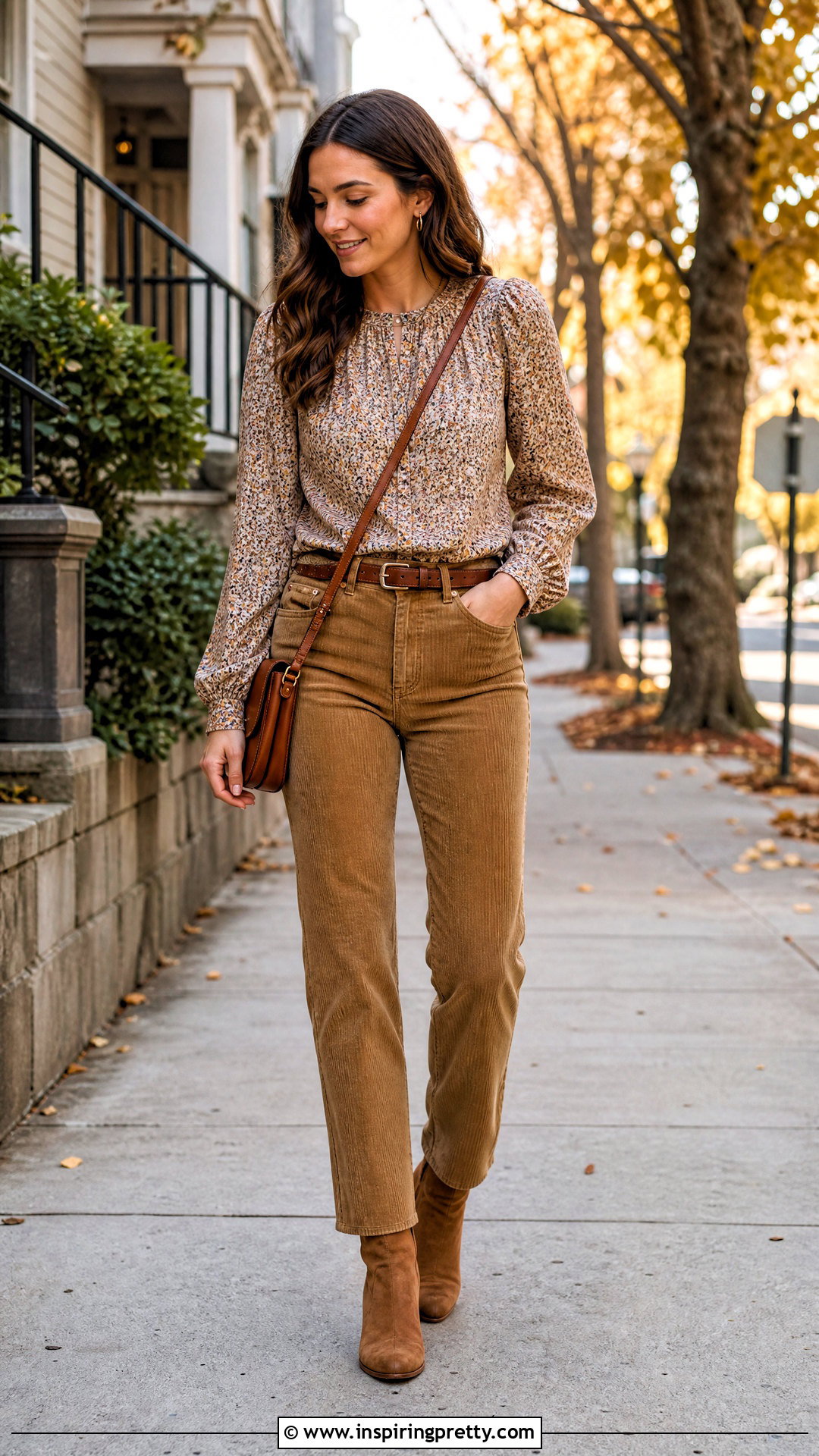 Peasant Top With Corduroy Pants - 50 peasant top outfit ideas