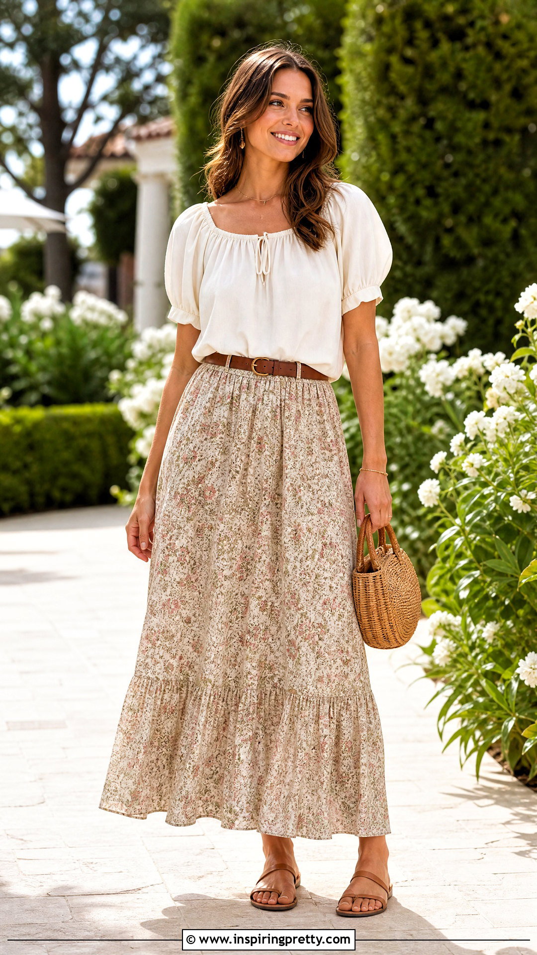 Peasant Top With Maxi Skirt - 50 peasant top outfit ideas