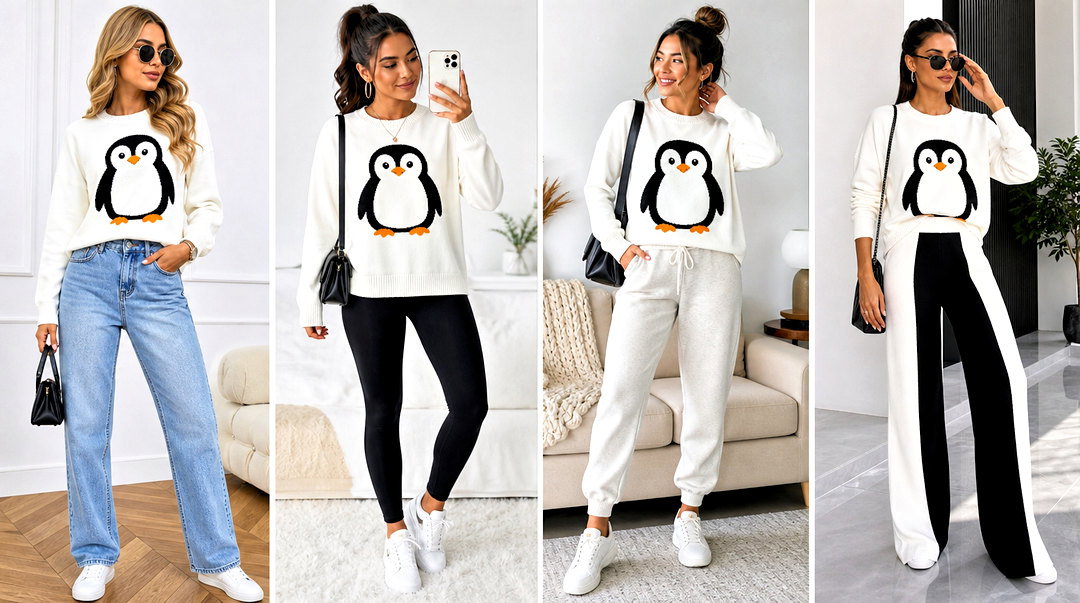 25 Penguin Top Outfit Ideas for Playful Cold-Weather Looks