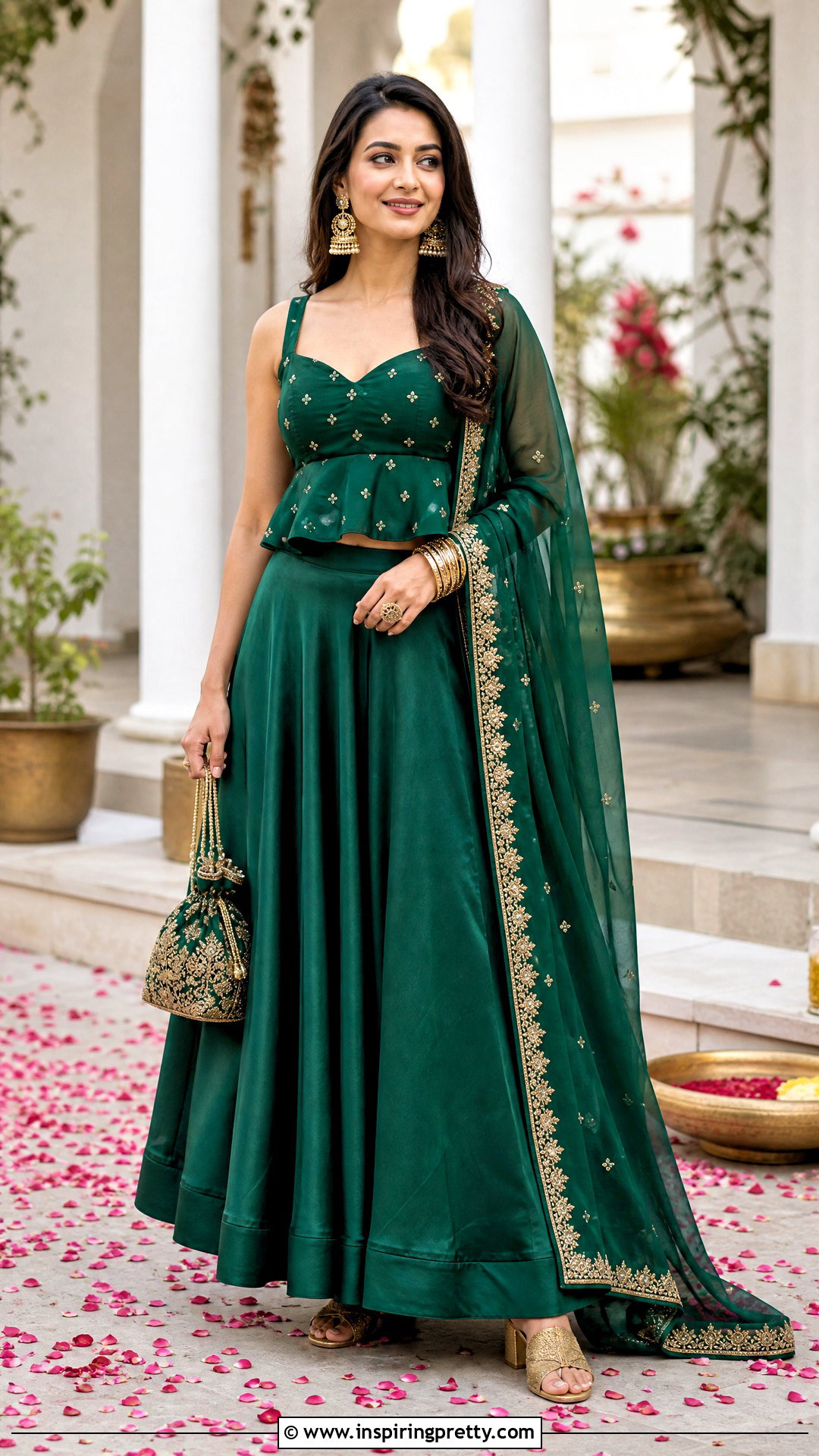 Peplum Crop Top Lehenga - 50 Crop Top Designs For Lehenga Ideas