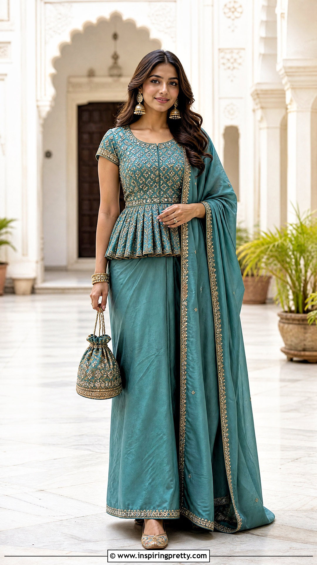 Peplum Crop Top Lehenga - 50 crop top lehenga outfit ideas