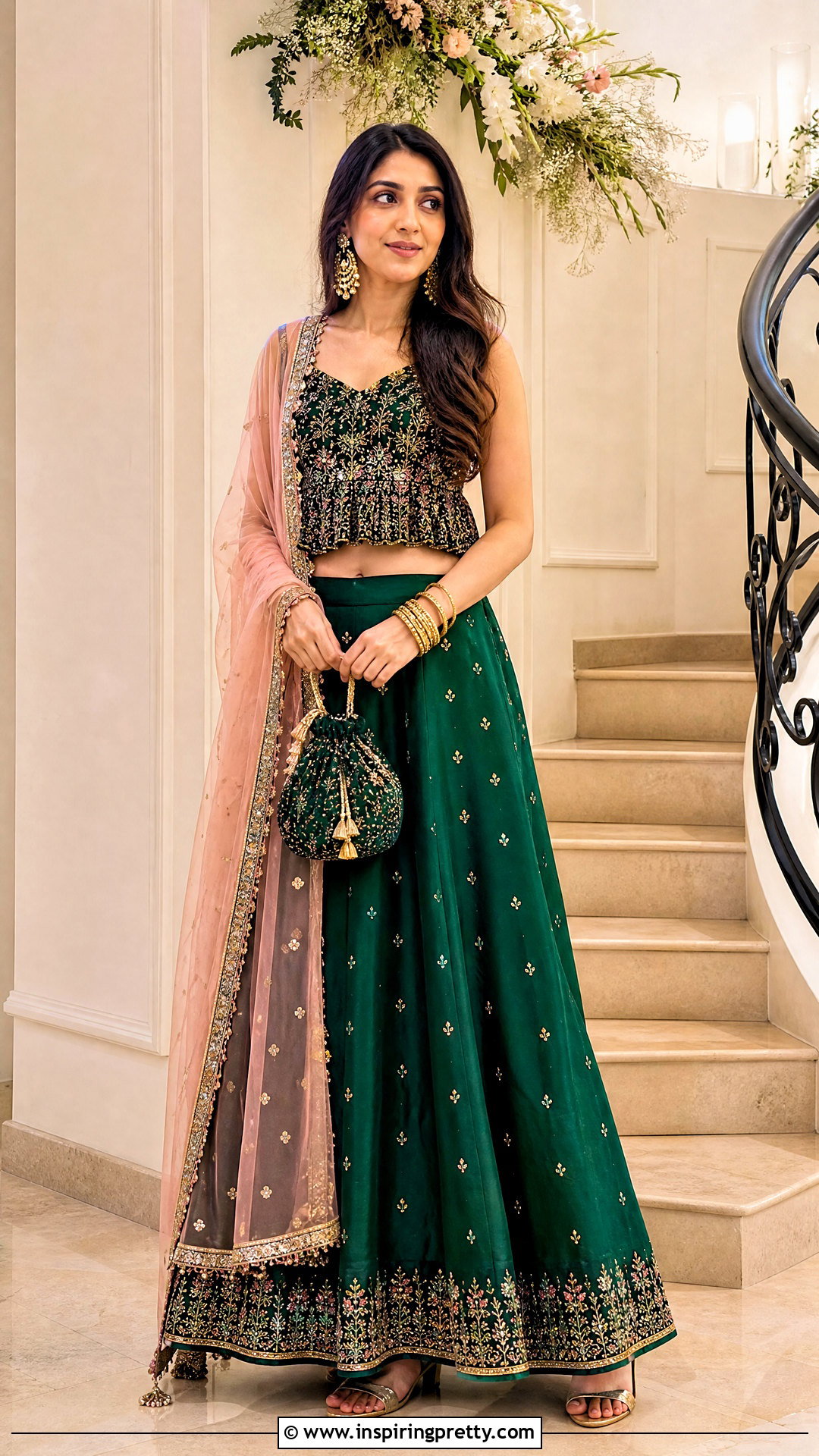 Peplum Crop Top Lehenga Outfit - 25 lahnga crop top outfit ideas