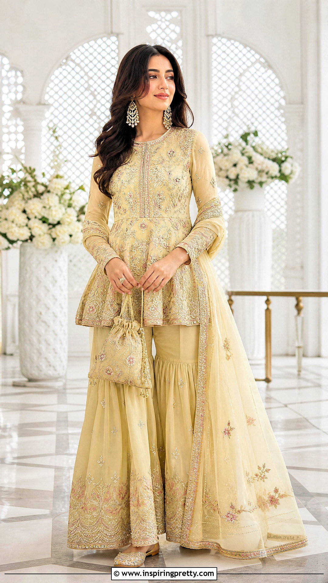 Peplum Kurti With Sharara Pants - 50 traditional tops for women
