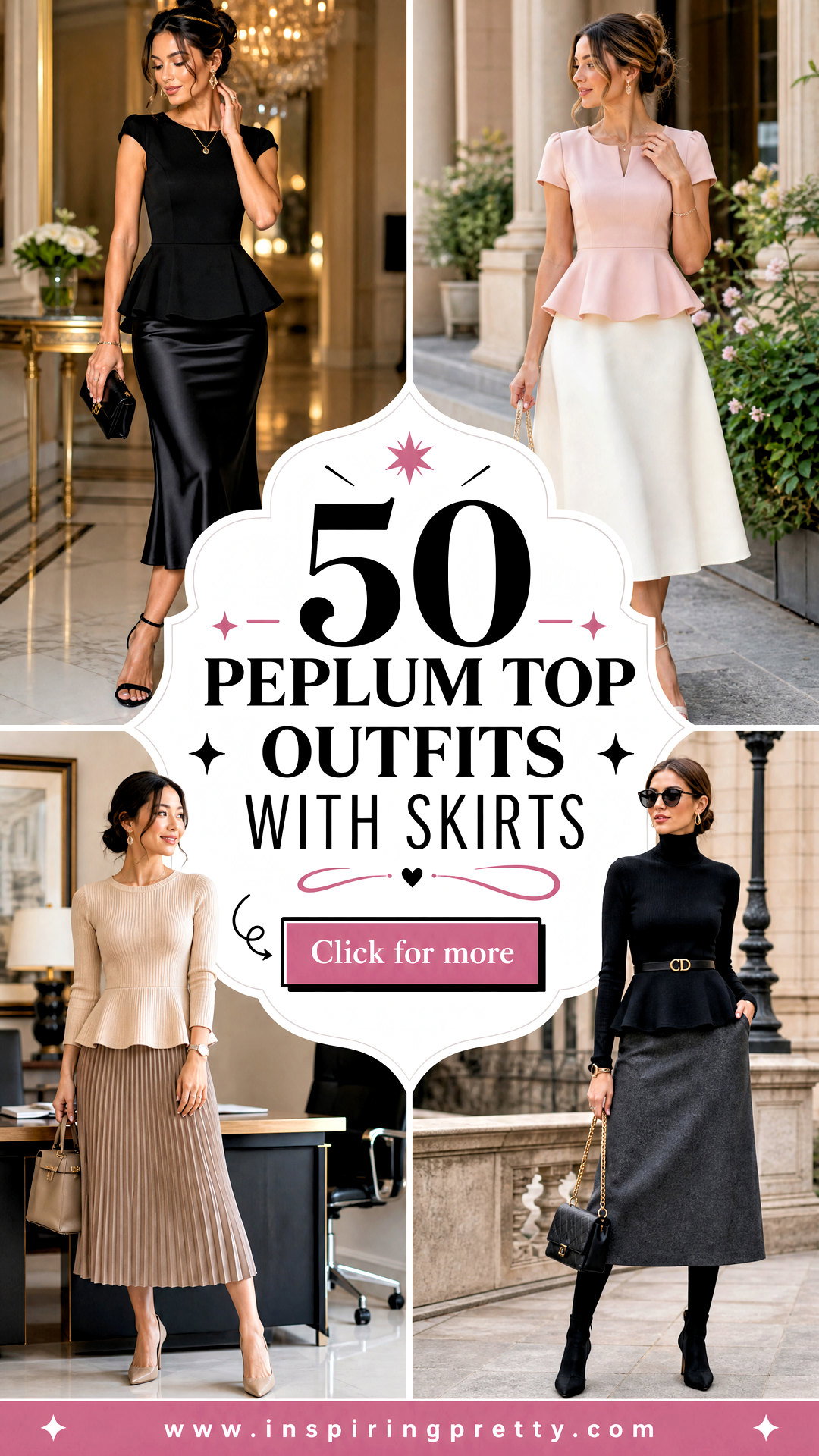 50 Peplum Top Outfits With Skirts for Elegant Party Looks - 50 Peplum Top Outfits With Skirts for Elegant Party Looks