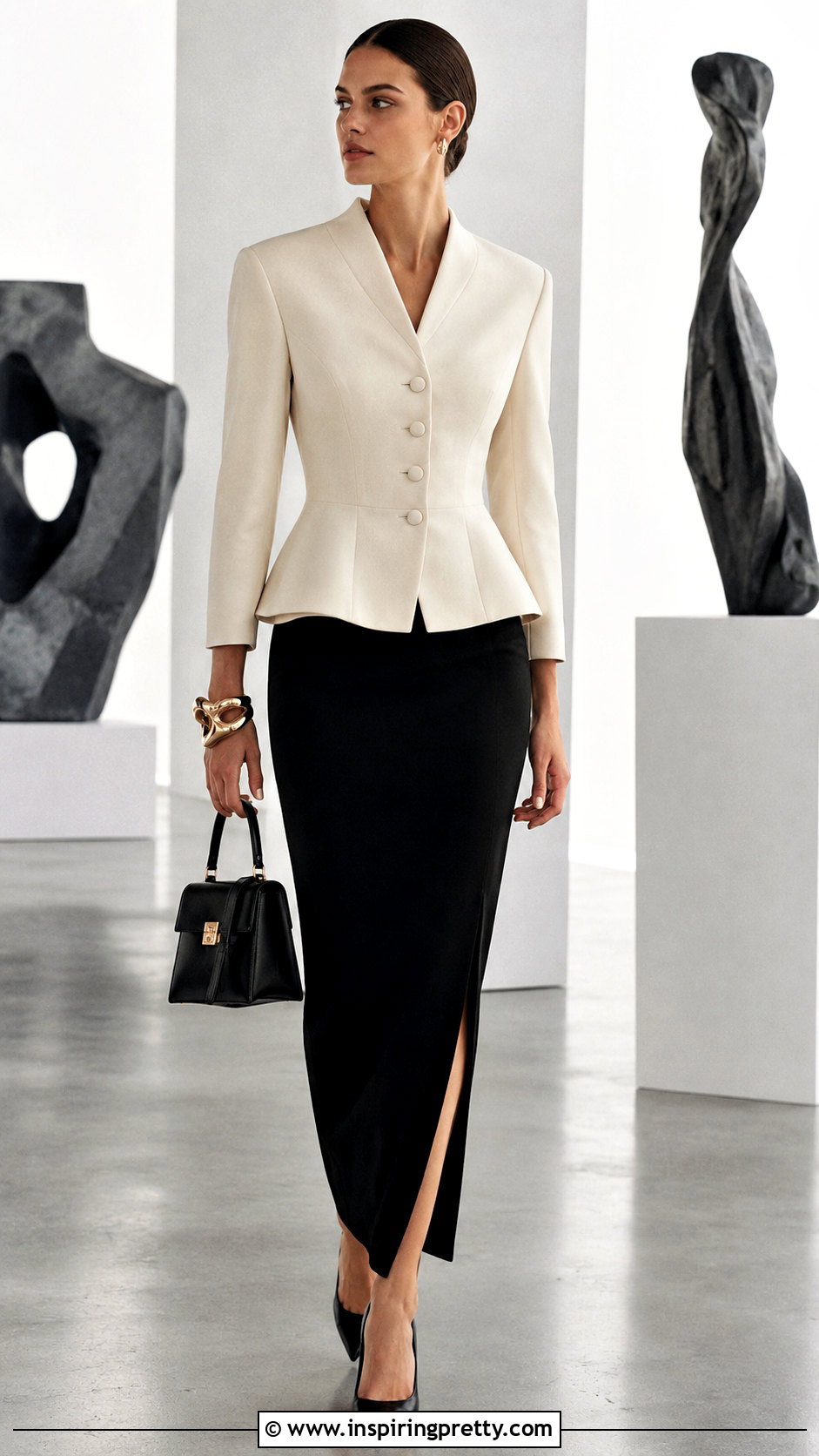 Peplum Top With Column Skirt - how to style peplum tops (50 ways)