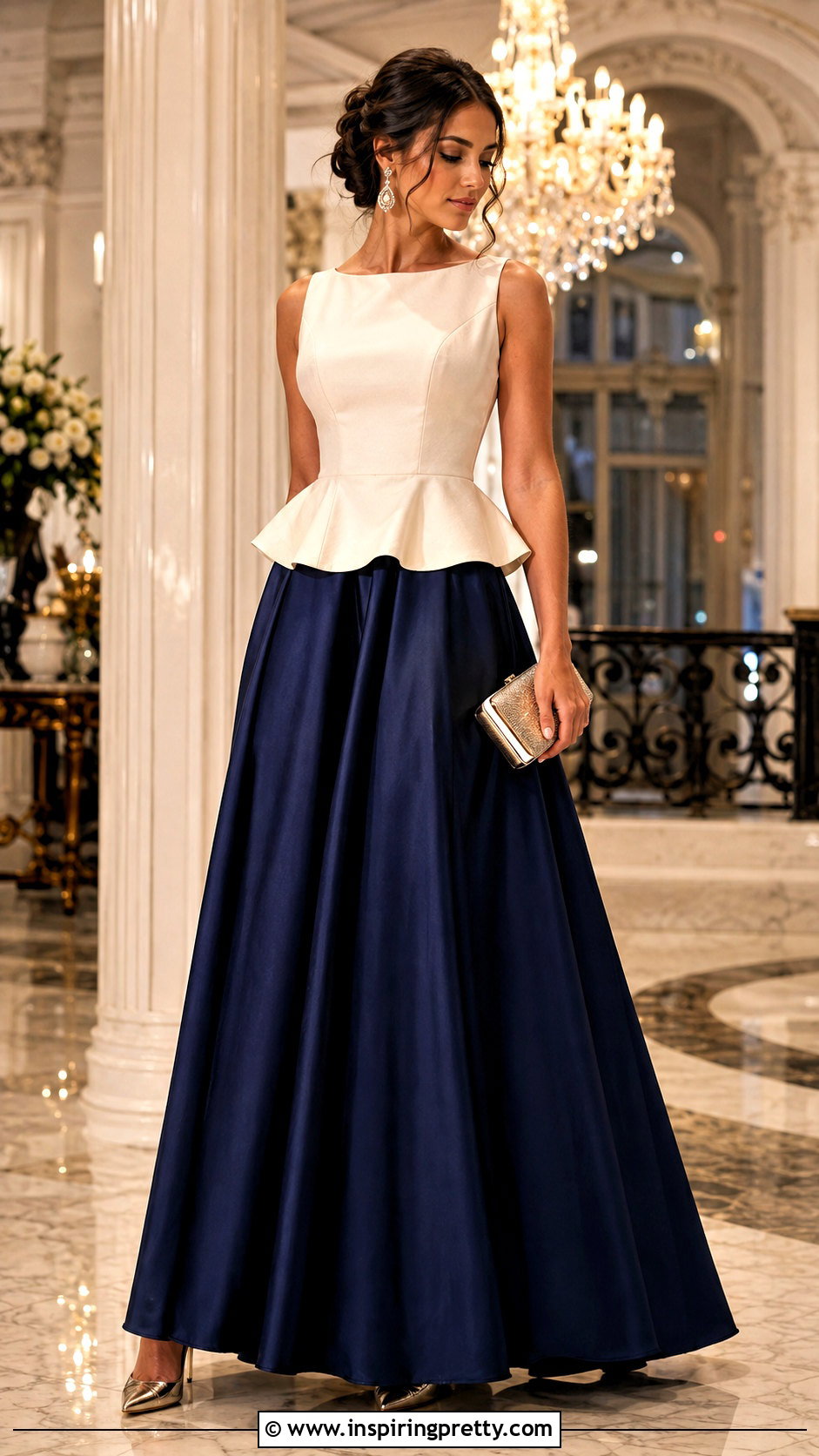 Peplum Top With Full Maxi Skirt - 50 peplum tops for women