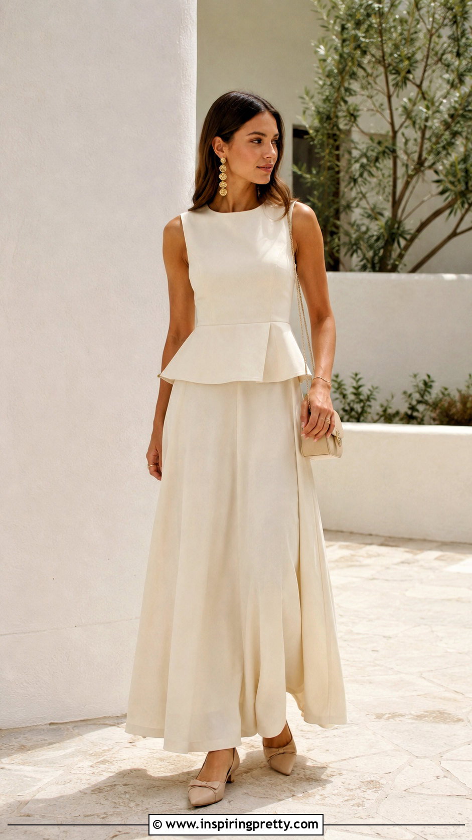 Peplum Top With Maxi Skirt - 20 Peplum Top Fashion Style outfit ideas