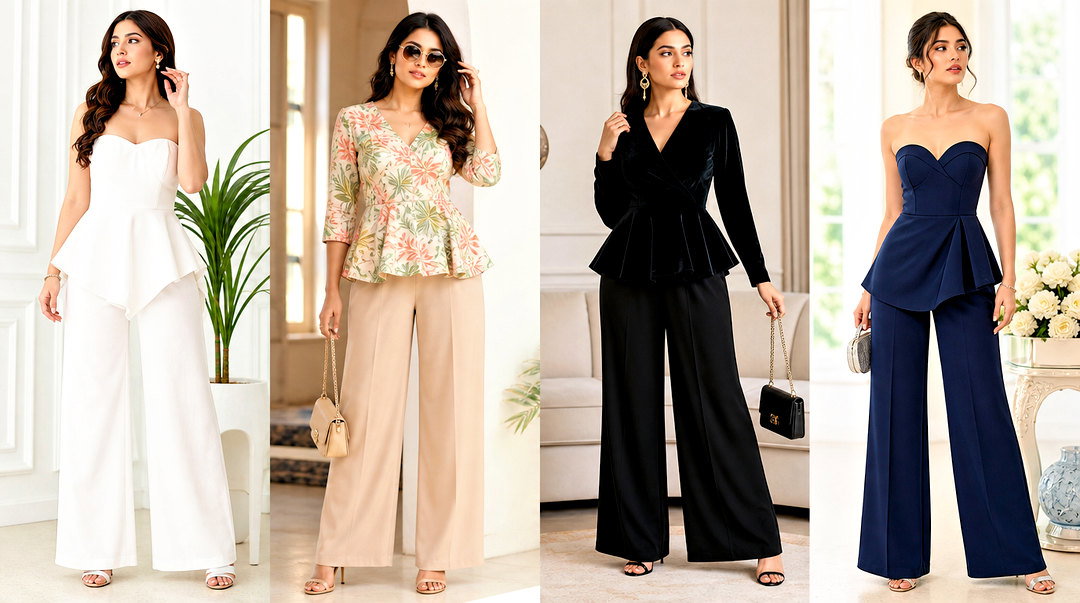 50 Peplum Top With Plazo Outfit Ideas for Festive Events