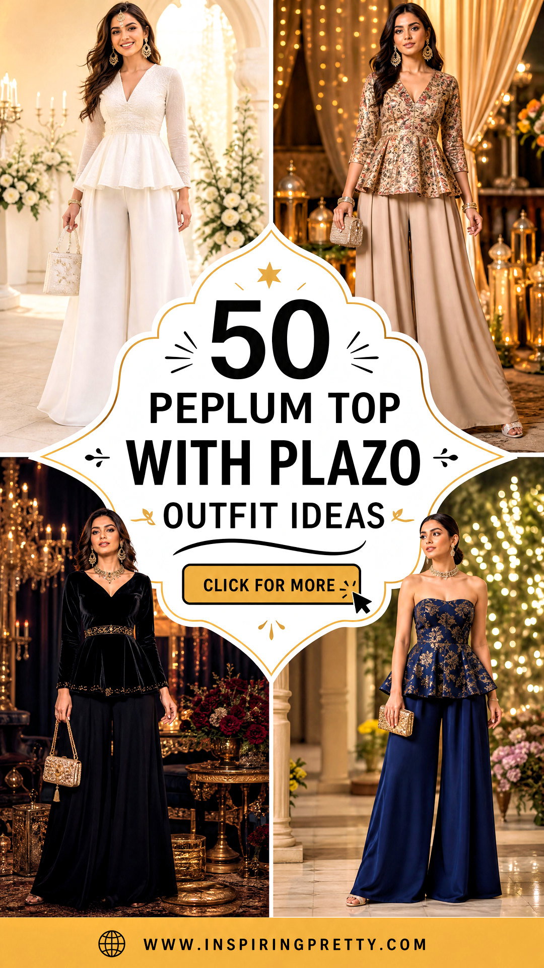 50 Peplum Top With Plazo Outfit Ideas for Festive Events - 50 Peplum Top With Plazo Outfit Ideas for Festive Events