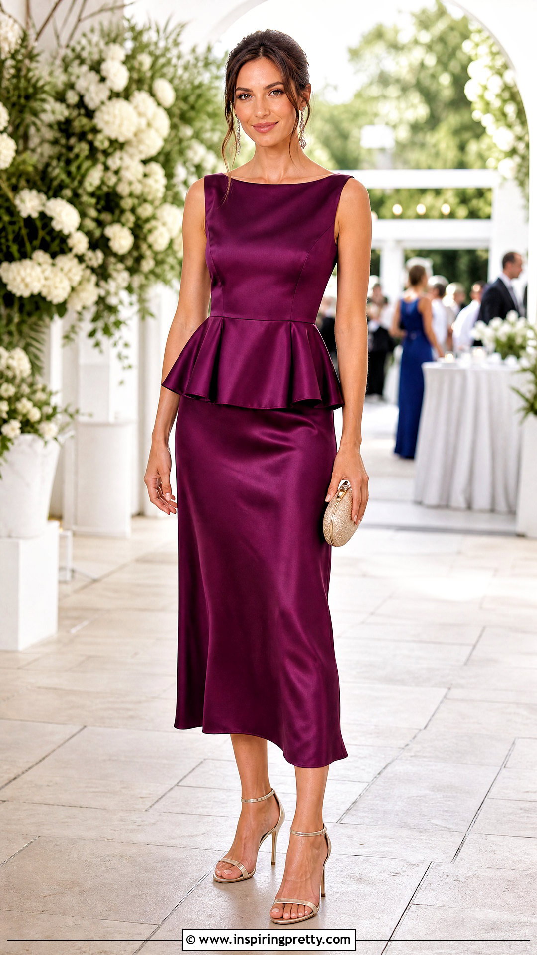 Peplum Top With Satin Skirt Wedding Guest Outfit - 50 peplum top with skirt outfits
