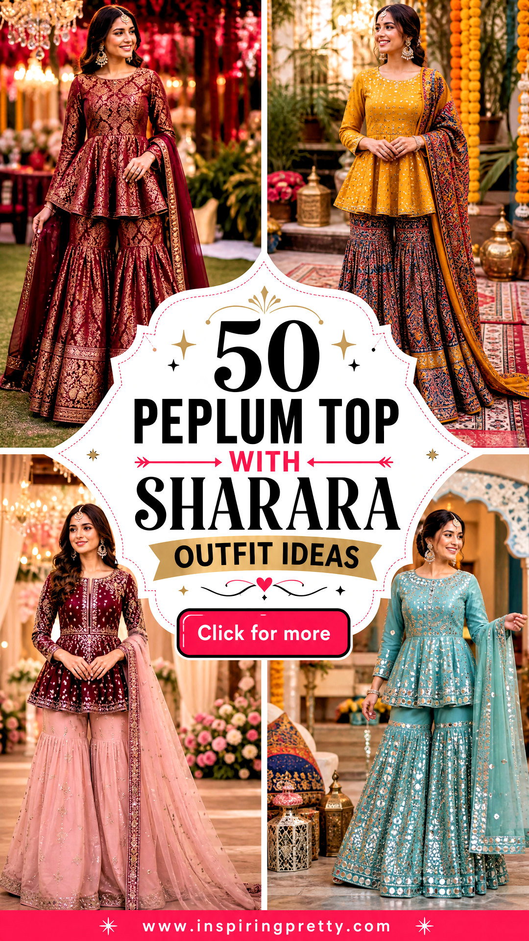 50 Peplum Top With Sharara Outfit Ideas for Wedding Guests - 50 Peplum Top With Sharara Outfit Ideas for Wedding Guests