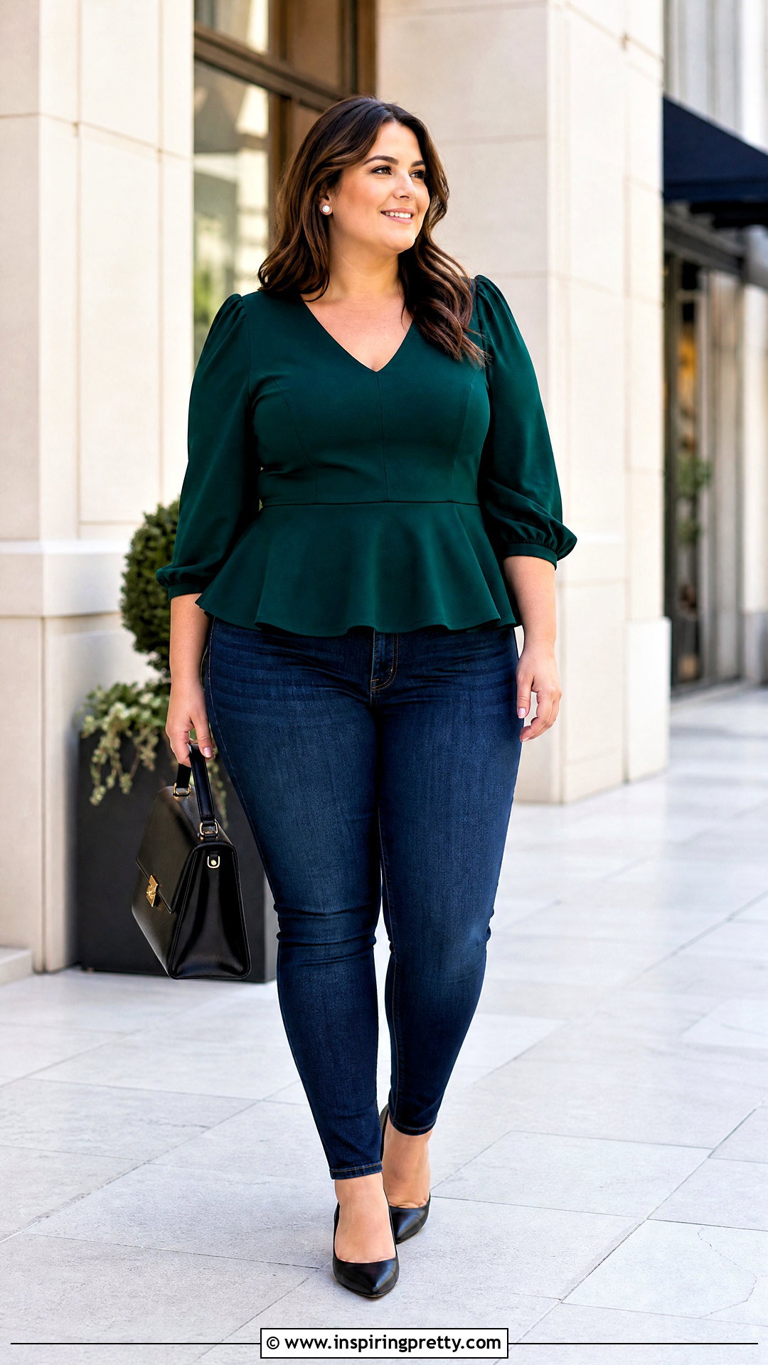 Peplum Top With Skinny Jeans - 50 top from jeans