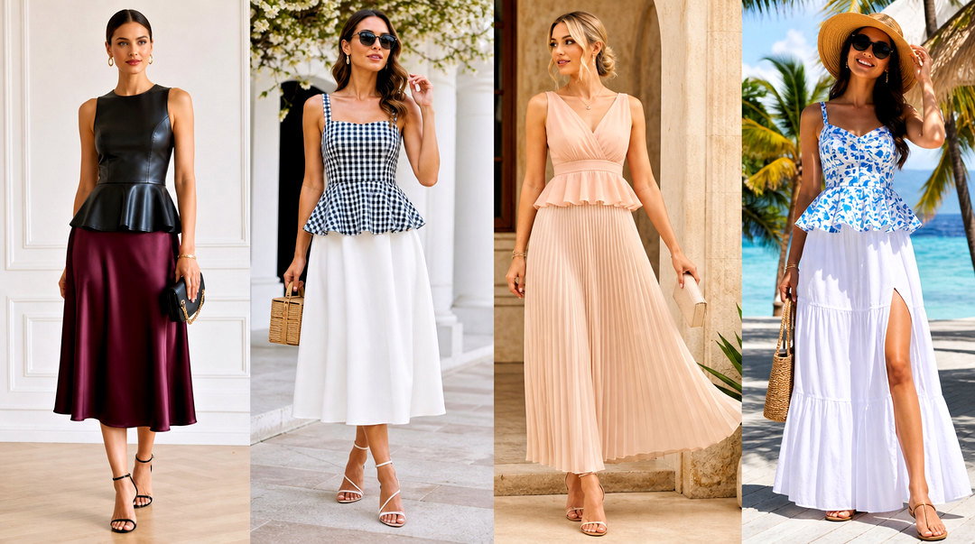 50 Peplum Top With Skirt Outfits for Festive Style Ideas