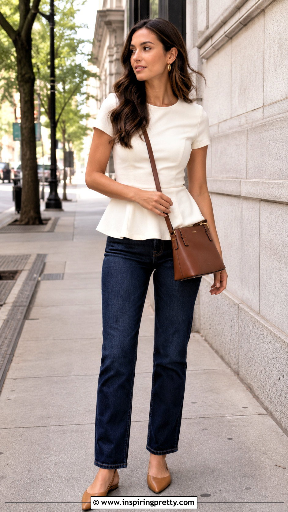 Peplum Top With Straight Leg Jeans - how to style peplum tops (50 ways)