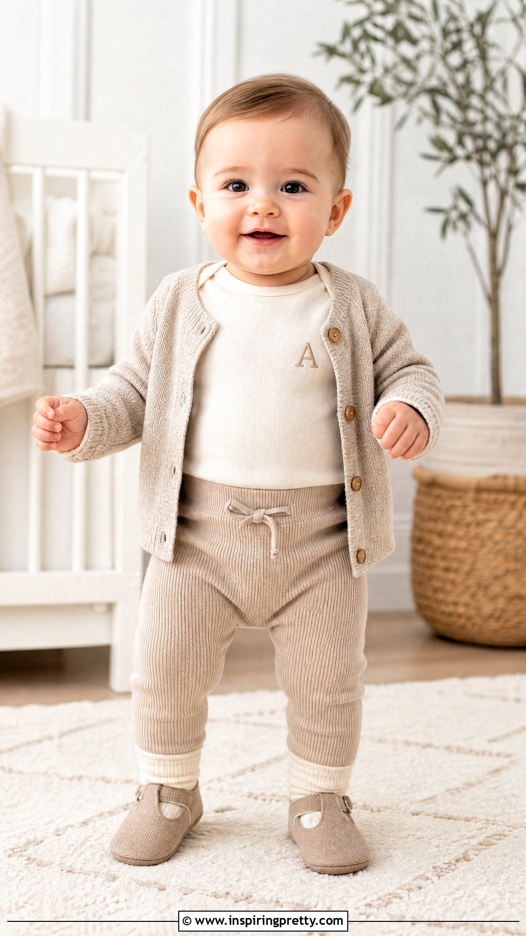 Personalized Baby Top With Neutral Pants - 50 baby tops designs