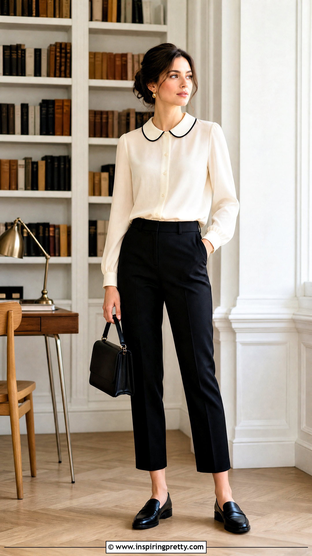 Peter Pan Collar Blouse Outfit - 50 korean tops for women
