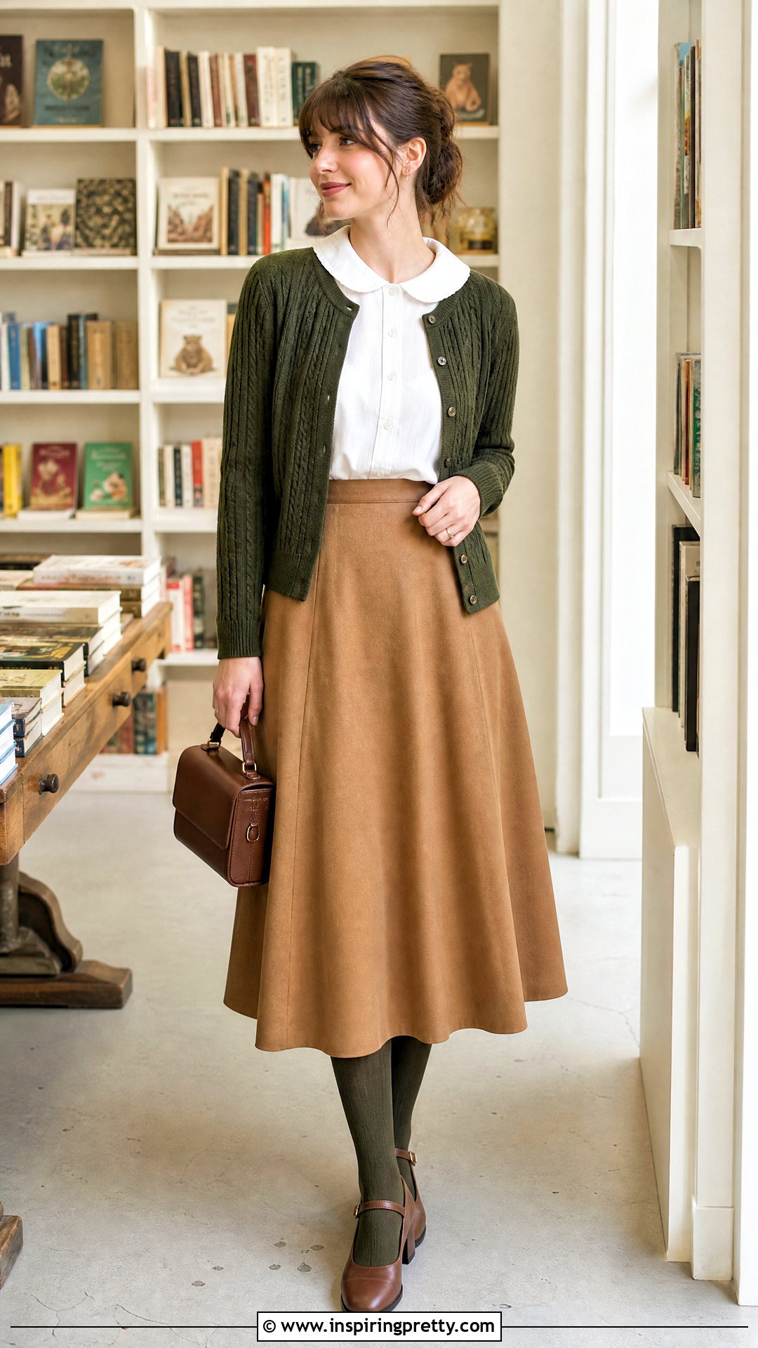Peter Pan Collar Cottagecore Top With A Line Skirt - 25 Cottagecore Tops For Women