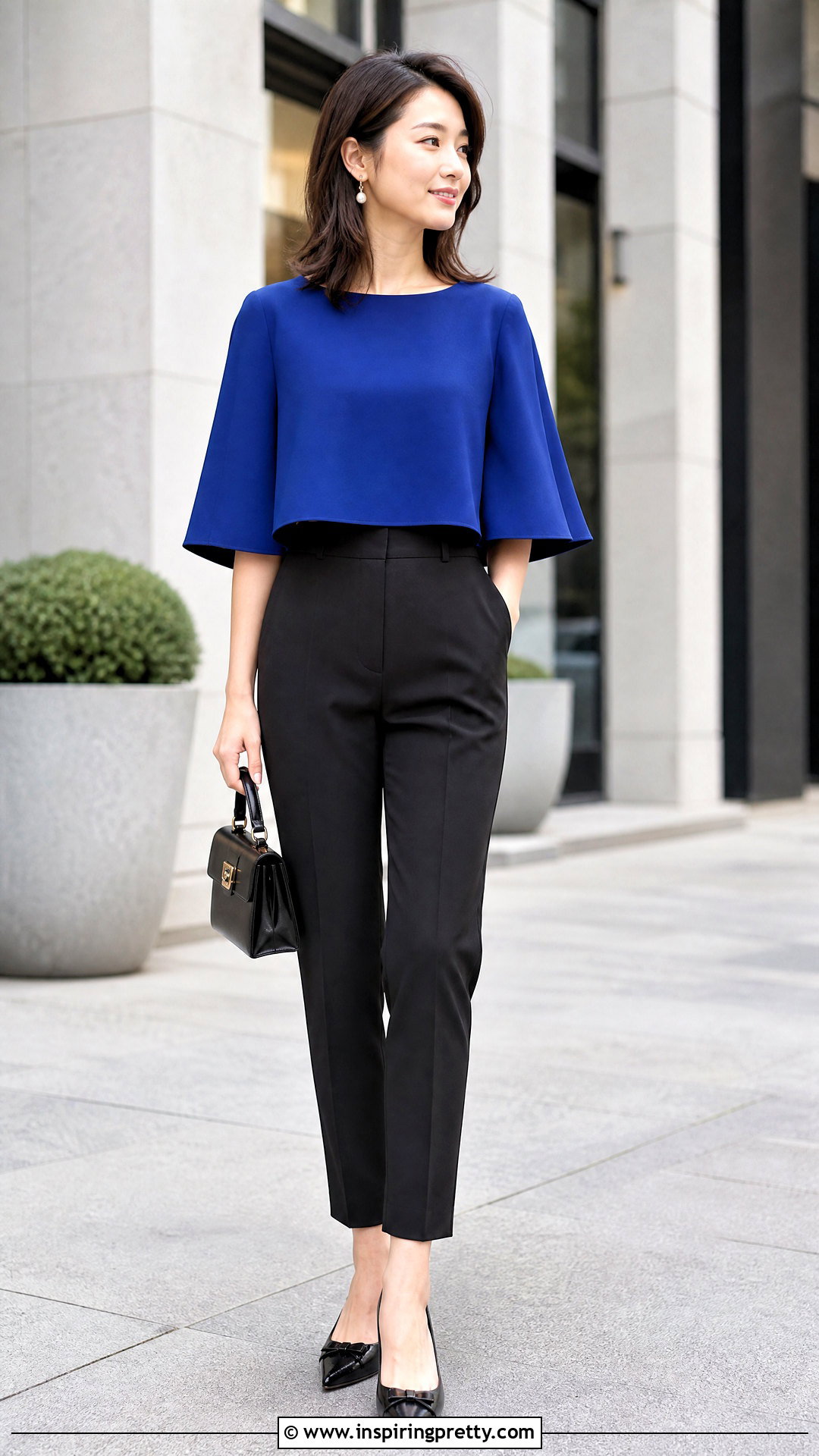 Petite Cape Top With Ankle Pants - 50 cape top outfits