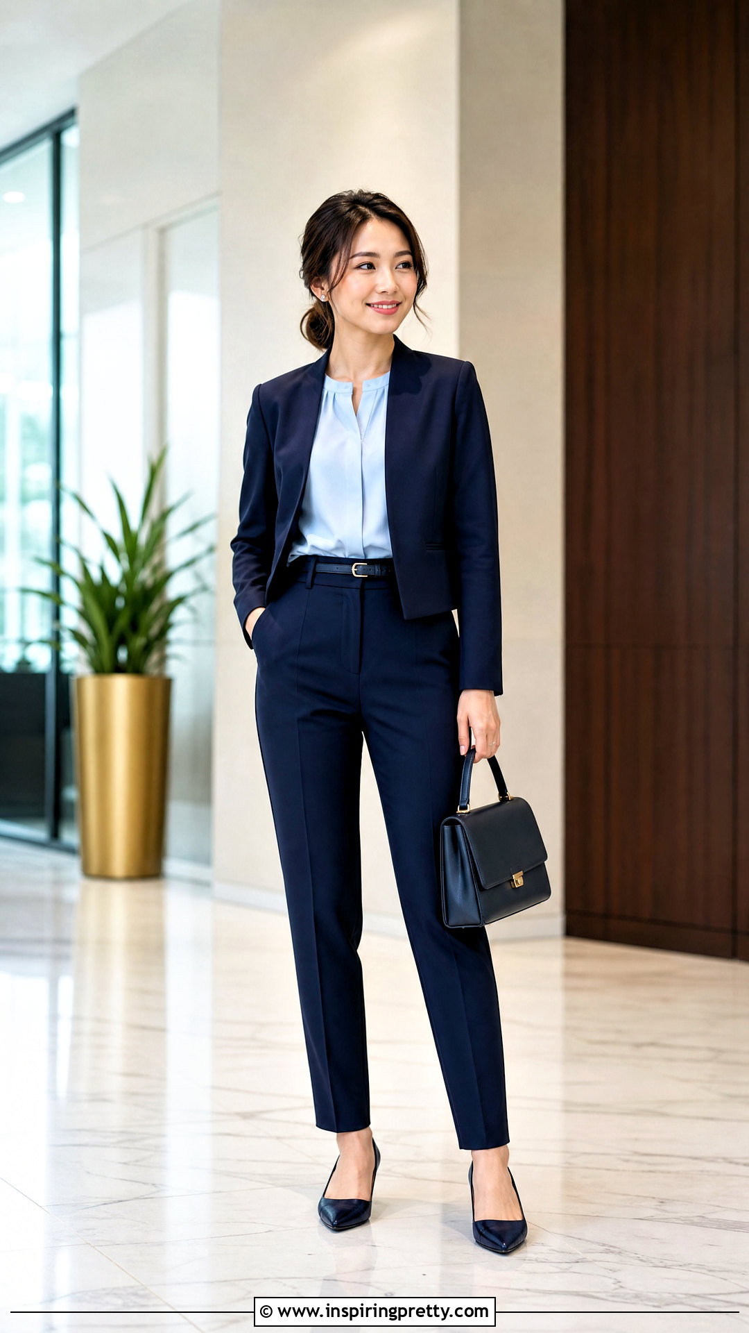 Petite Corporate Top With High Rise Trousers - 50 corporate tops for ladies