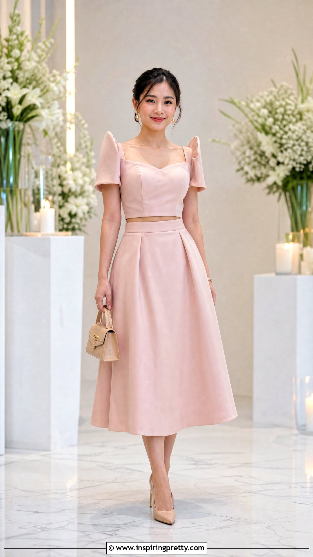 Petite Filipiniana Top With High Waisted Skirt - 50 filipiniana top outfit ideas