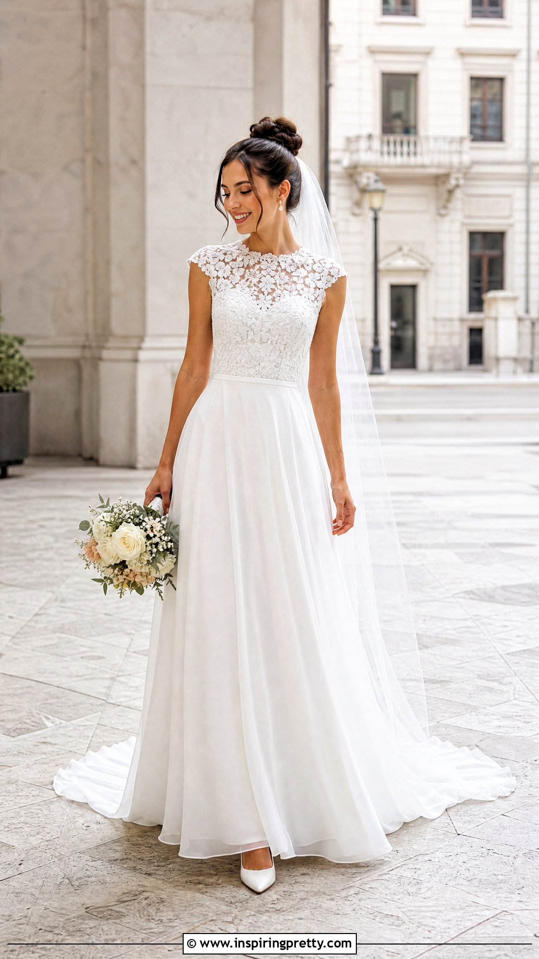 Petite Lace Top Flowy Wedding Dress - 25 lace top flowy bottom wedding dress outfit ideas