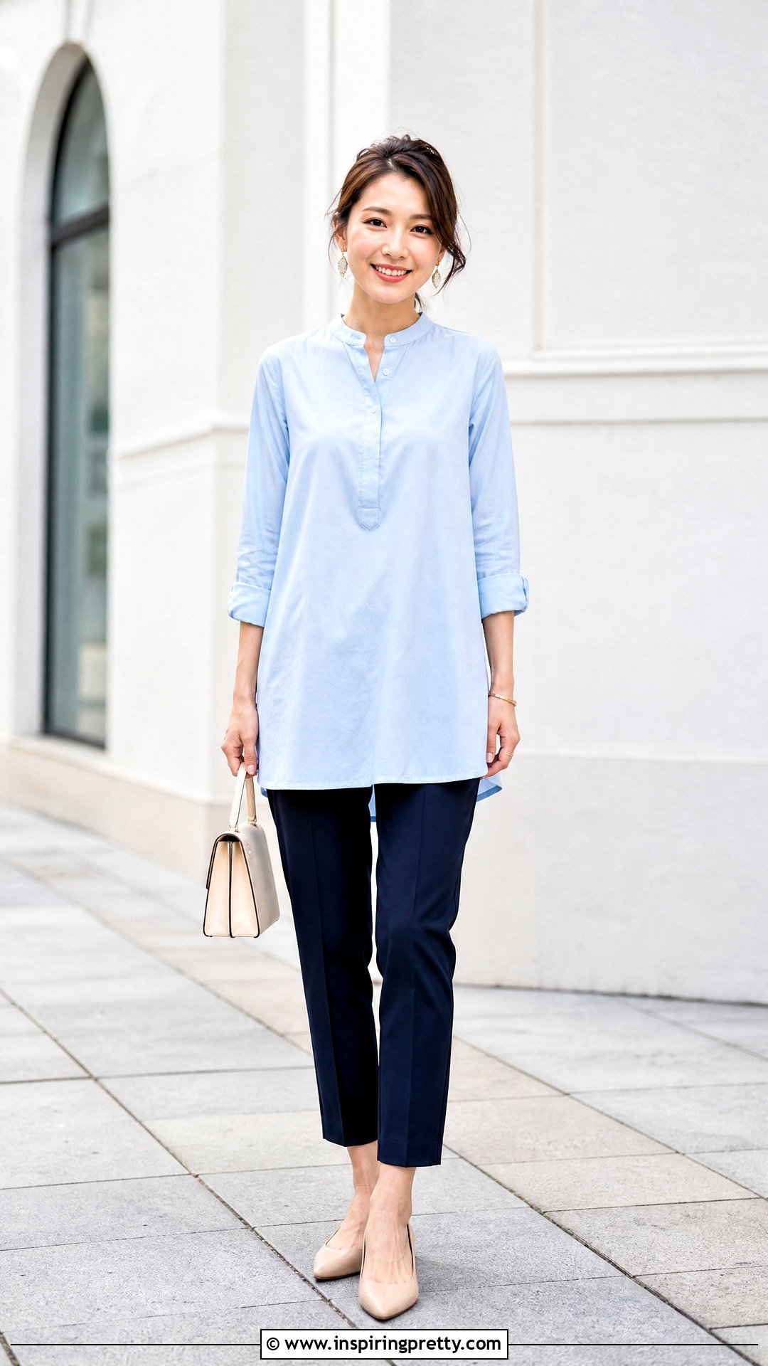Petite Tunic Top With Ankle Pants - 50 tunic tops outfit ideas