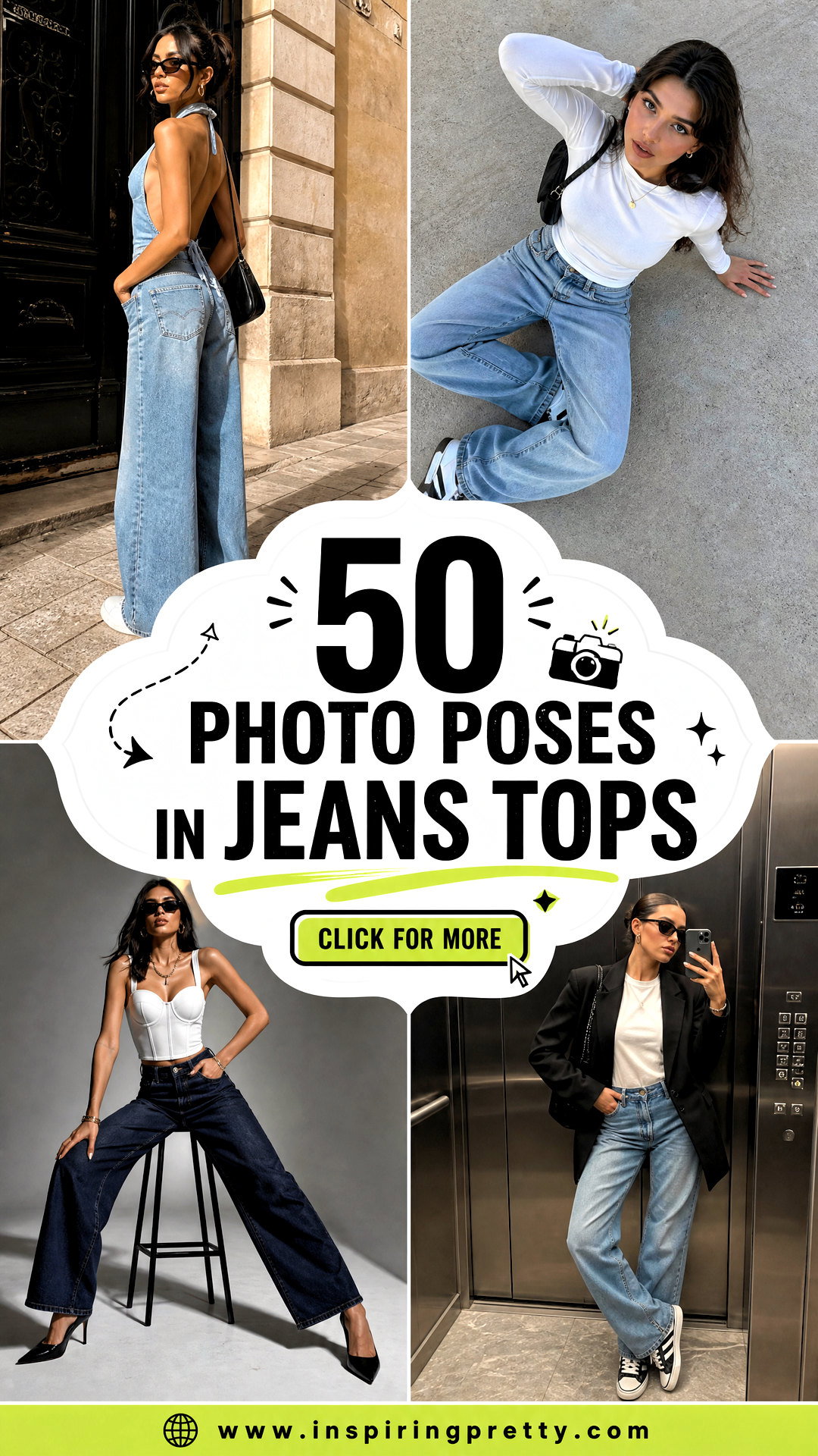 50 Photo Poses In Jeans Tops for Confident Instagram Shots - 50 Photo Poses In Jeans Tops for Confident Instagram Shots