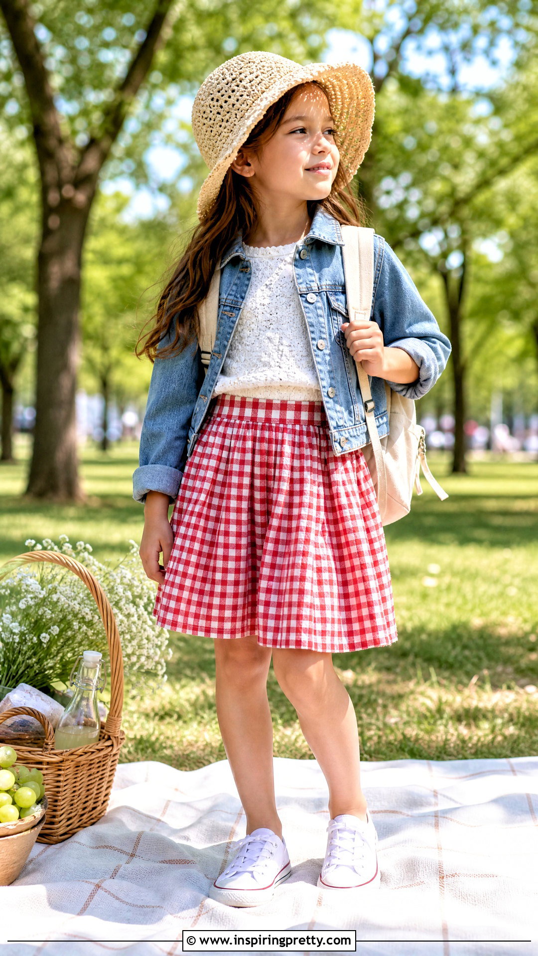 Picnic Crochet Top With Gingham Skirt - 50 top de croche infantil ideas