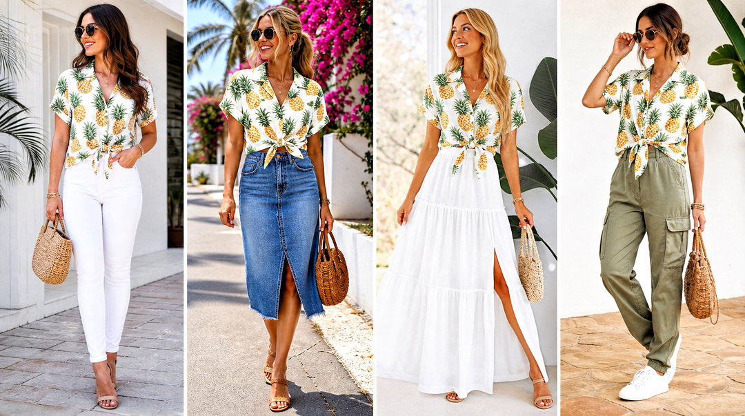 20 Pineapple Print Top Outfit Ideas for a Fresh Summer Look
