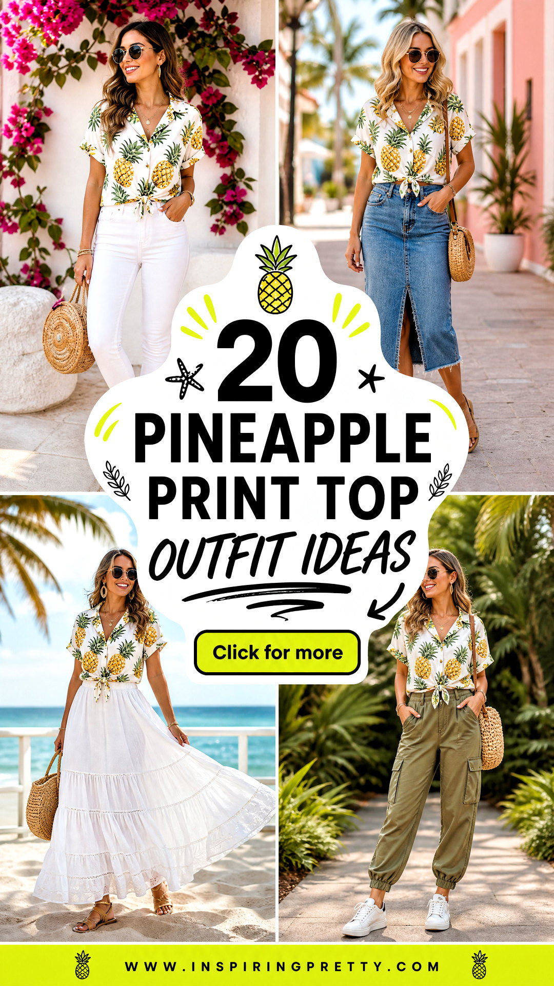 20 Pineapple Print Top Outfit Ideas for a Fresh Summer Look - 20 Pineapple Print Top Outfit Ideas for a Fresh Summer Look