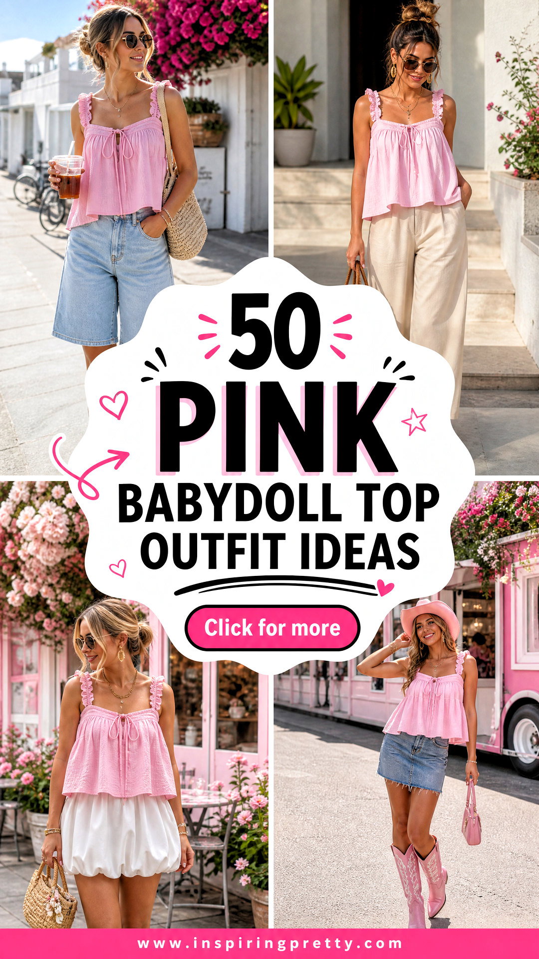 50 Pink Babydoll Top Outfit Ideas for Sweet Summer Looks - 50 Pink Babydoll Top Outfit Ideas for Sweet Summer Looks