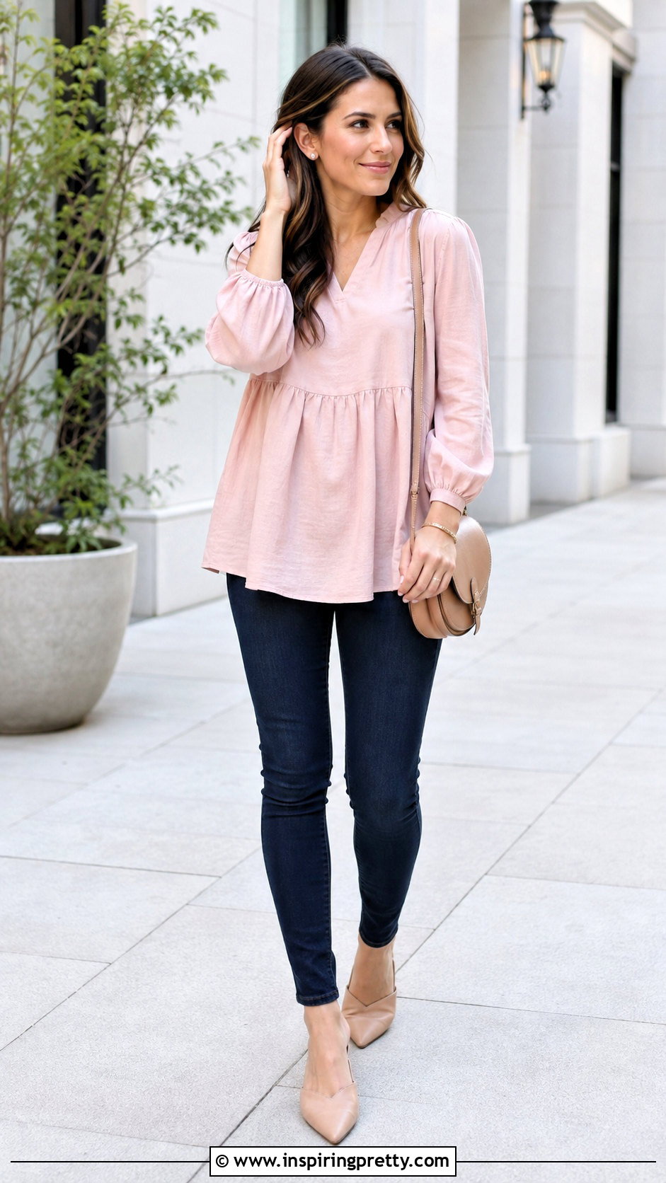 Pink Babydoll Top With Skinny Jeans - 50 pink babydoll top outfit ideas