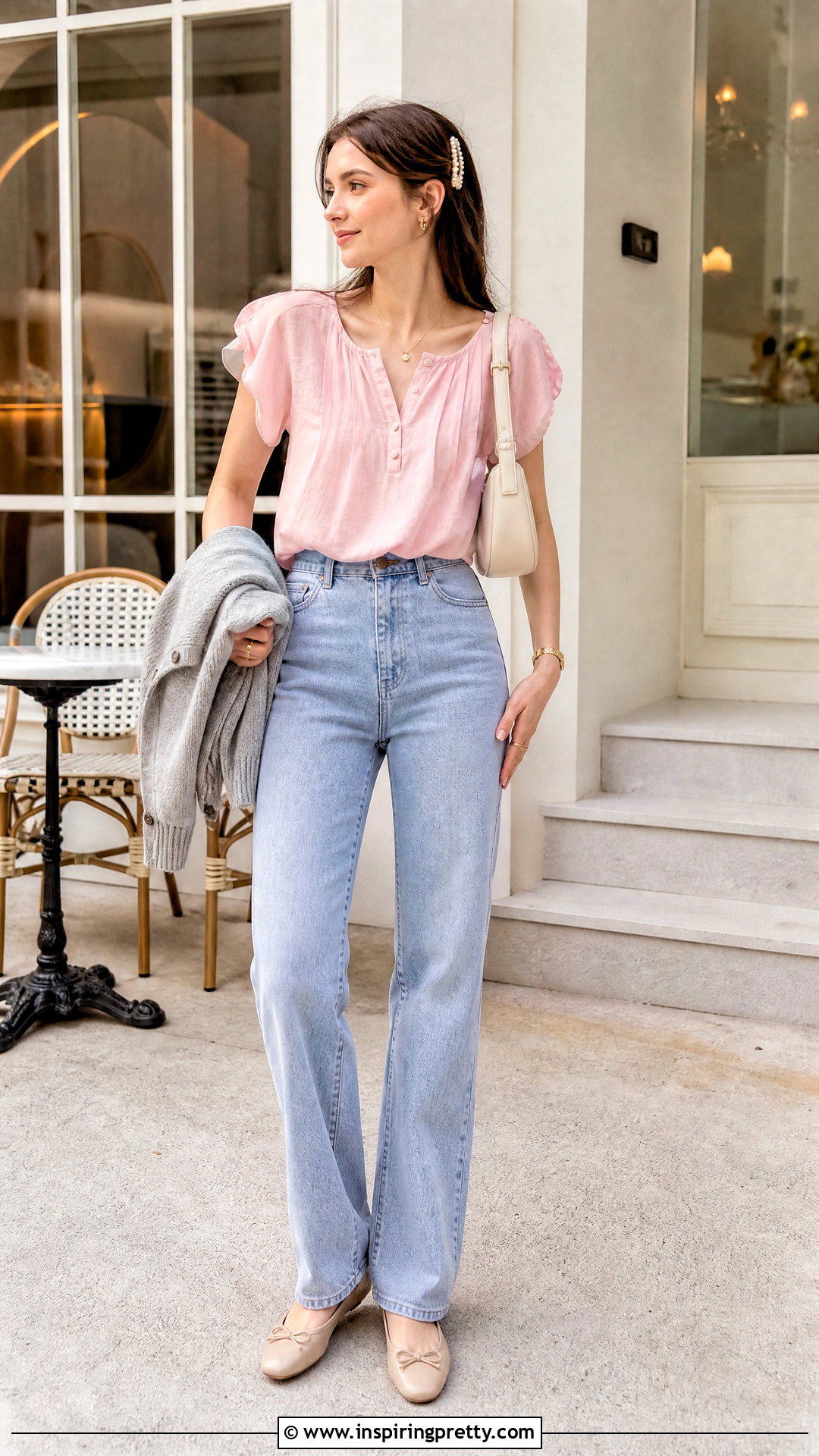 Pink Bonnie Top With Light Wash Jeans - 25 bonnie top brandy melville outfit ideas