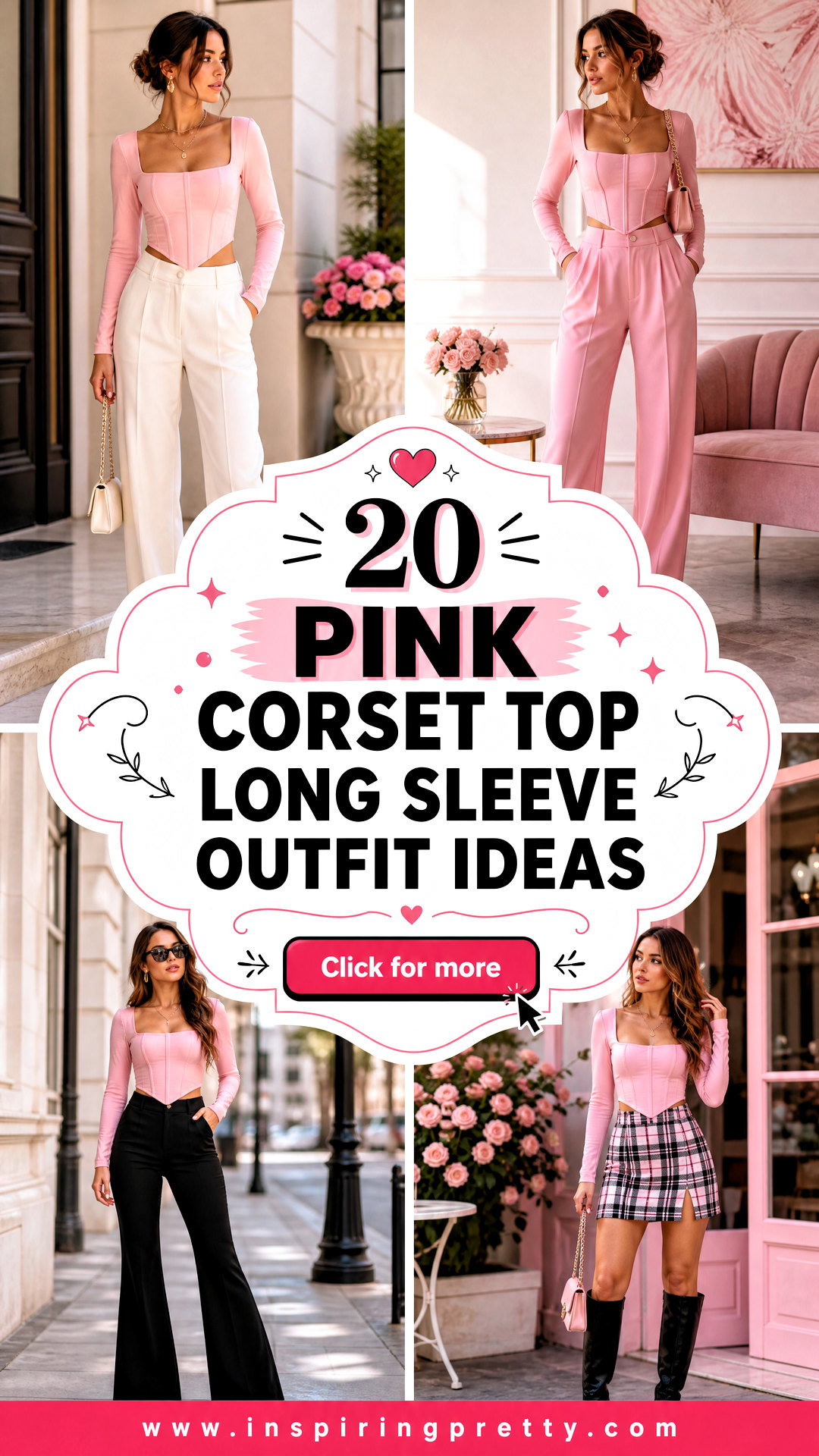 20 Pink Corset Top Long Sleeve Outfit Ideas for Chic Date Nights - 20 Pink Corset Top Long Sleeve Outfit Ideas for Chic Date Nights