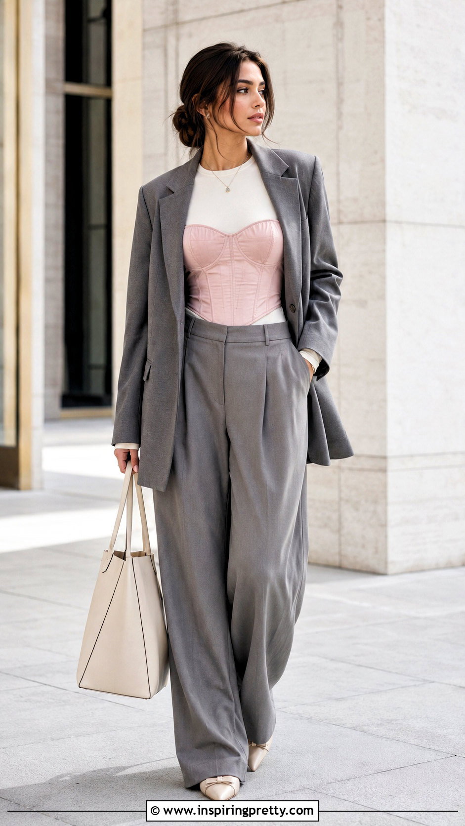 Pink Corset Top With Modest Layered Outfit - 50 pink corset top outfit ideas