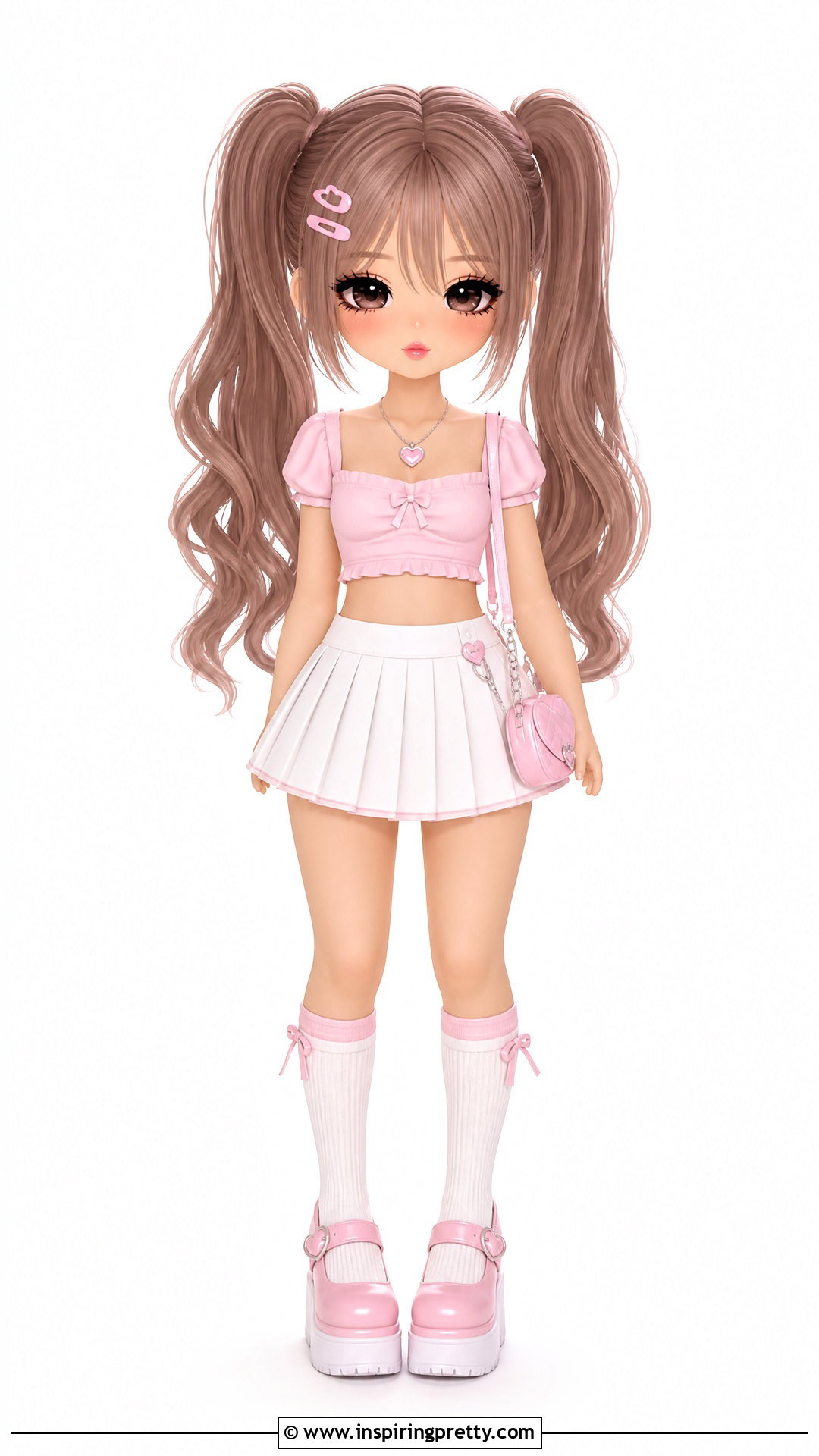 Pink Crop Top And Pleated Skirt Outfit - 25 gacha life crop top outfit ideas