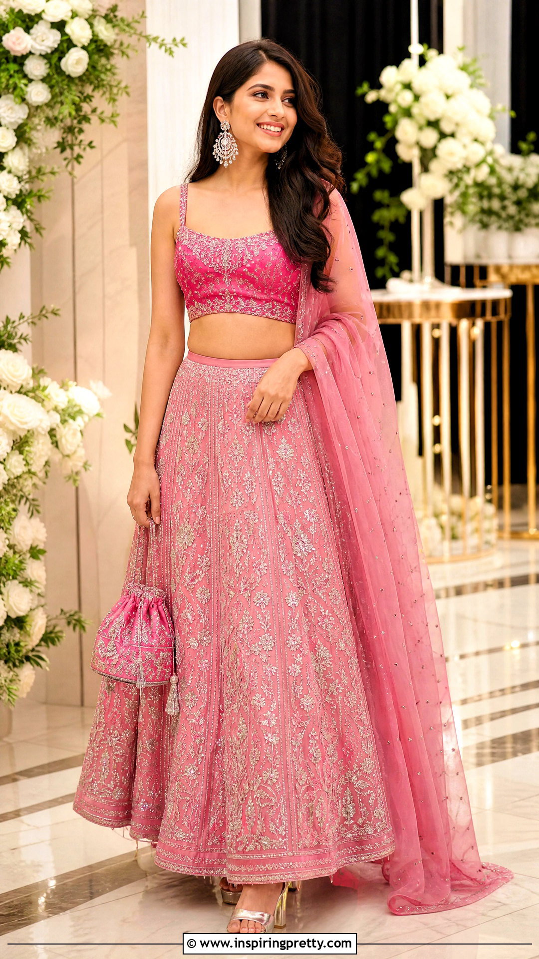 Pink Crop Top Lehenga - 50 Modern Lehenga Designs Crop Tops outfit ideas