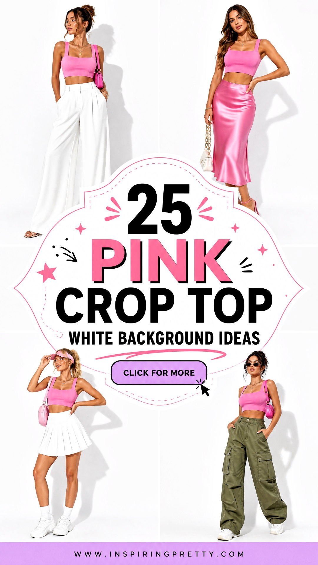25 Pink Crop Top White Background Ideas for Stylish Shoots - 25 Pink Crop Top White Background Ideas for Stylish Shoots