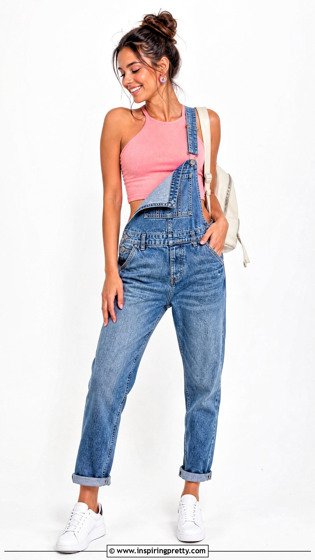 Pink Crop Top With Denim Overalls - 25 Pink Crop Top White Background ideas