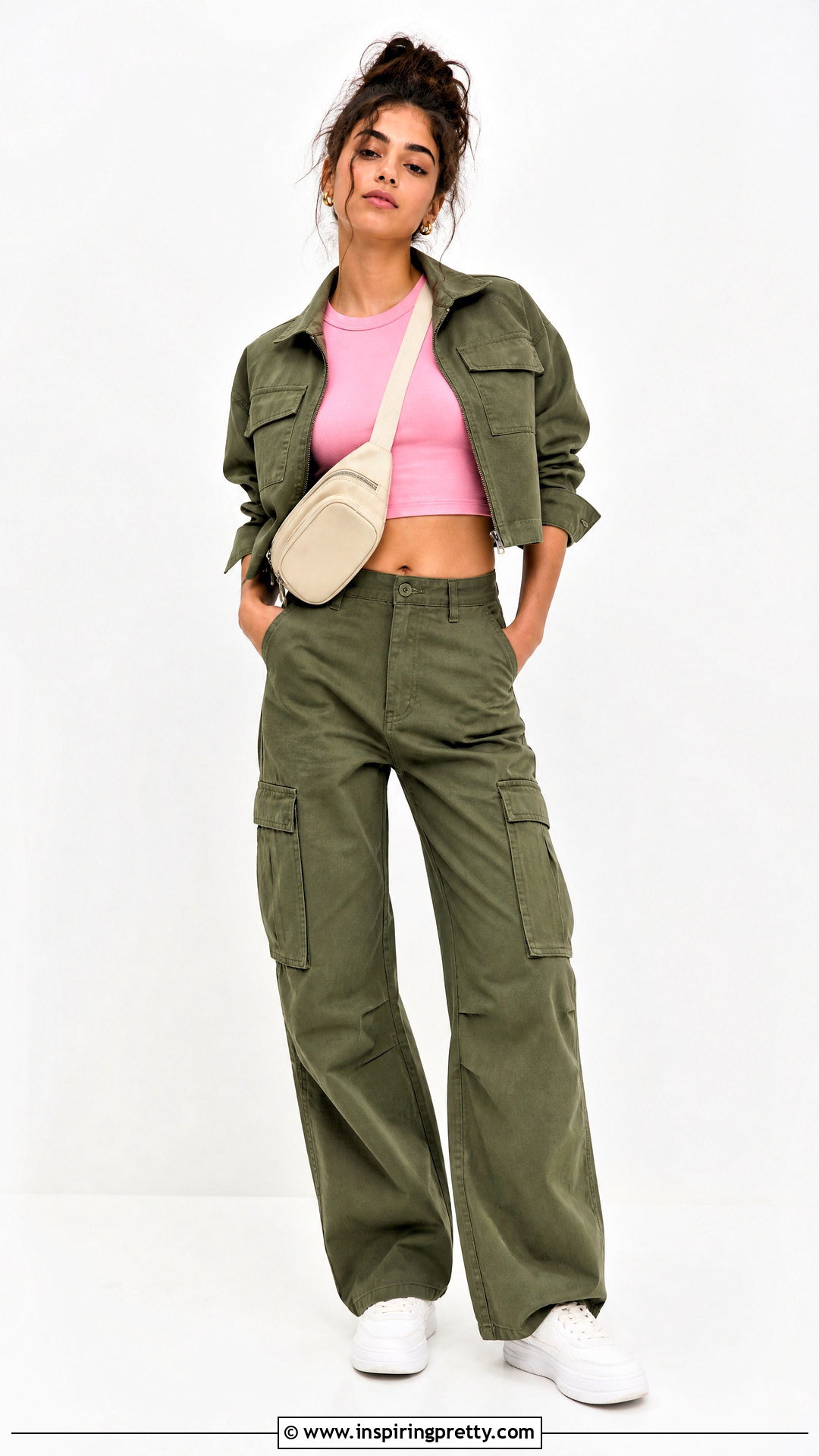 Pink Crop Top With Green Cargo Pants - 25 Pink Crop Top White Background ideas