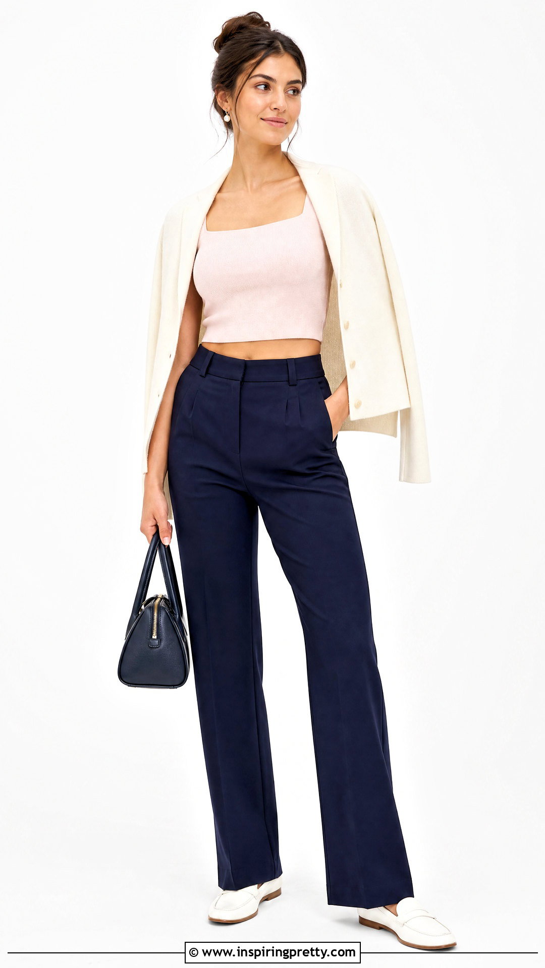 Pink Crop Top With Navy Blue Trousers - 25 Pink Crop Top White Background ideas