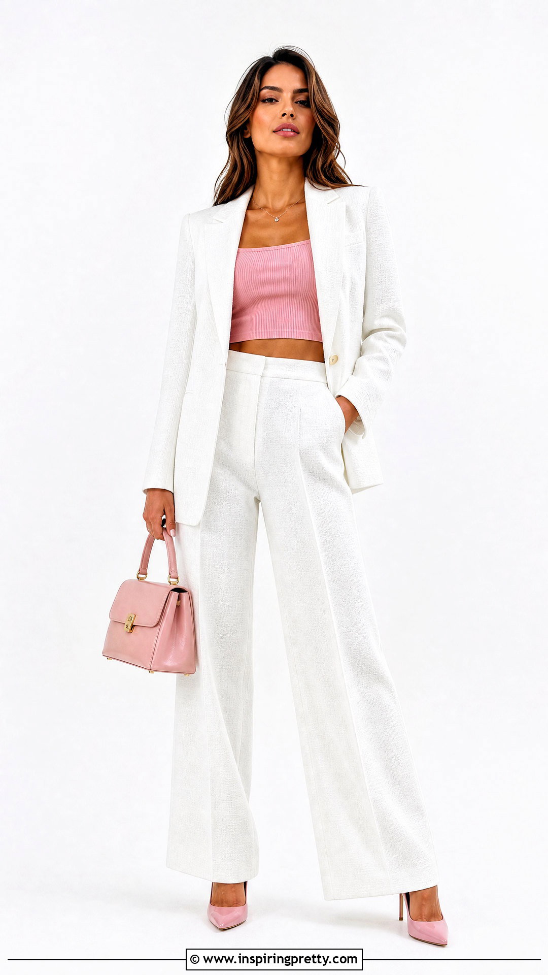 Pink Crop Top With White Suit - 25 Pink Crop Top White Background ideas