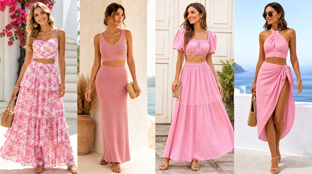 20 Pink Crop Top and Skirt Set Outfits for Chic Summer Style