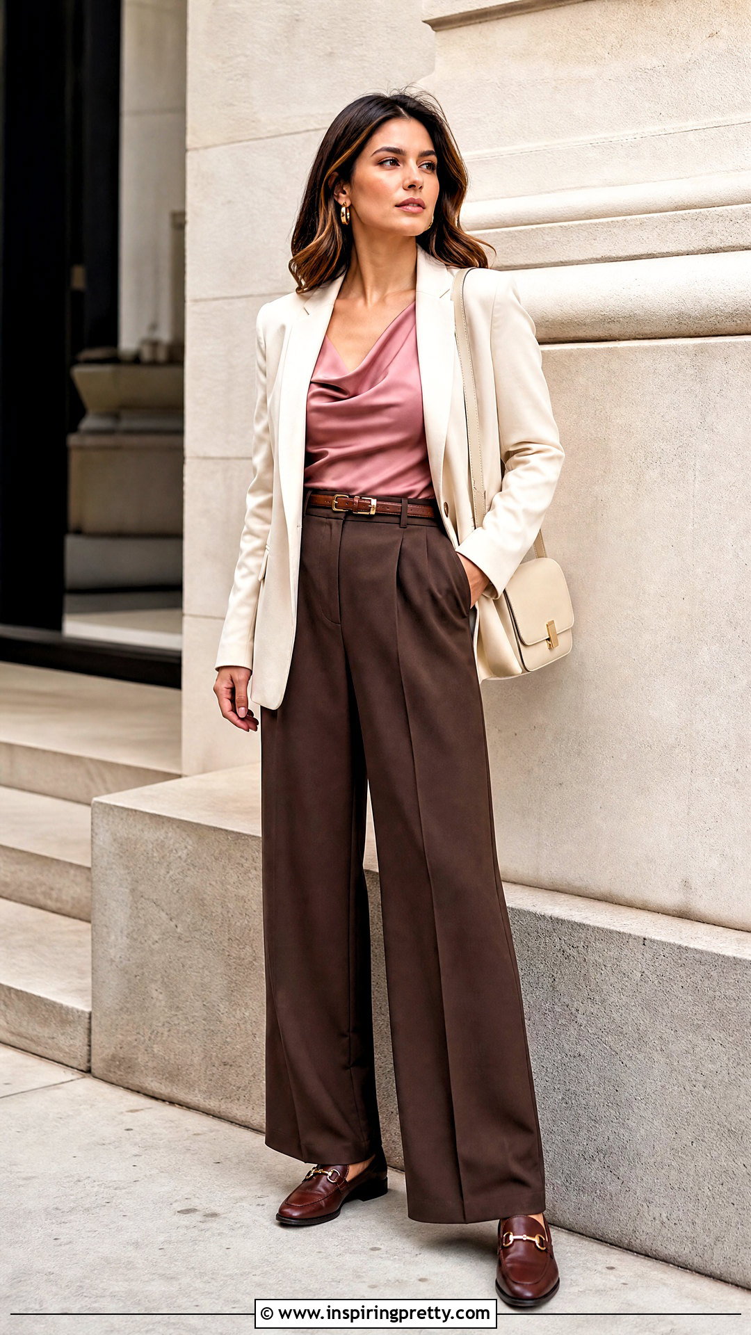 Pink Gina Top With Brown Trousers - 25 pink gina top outfit ideas