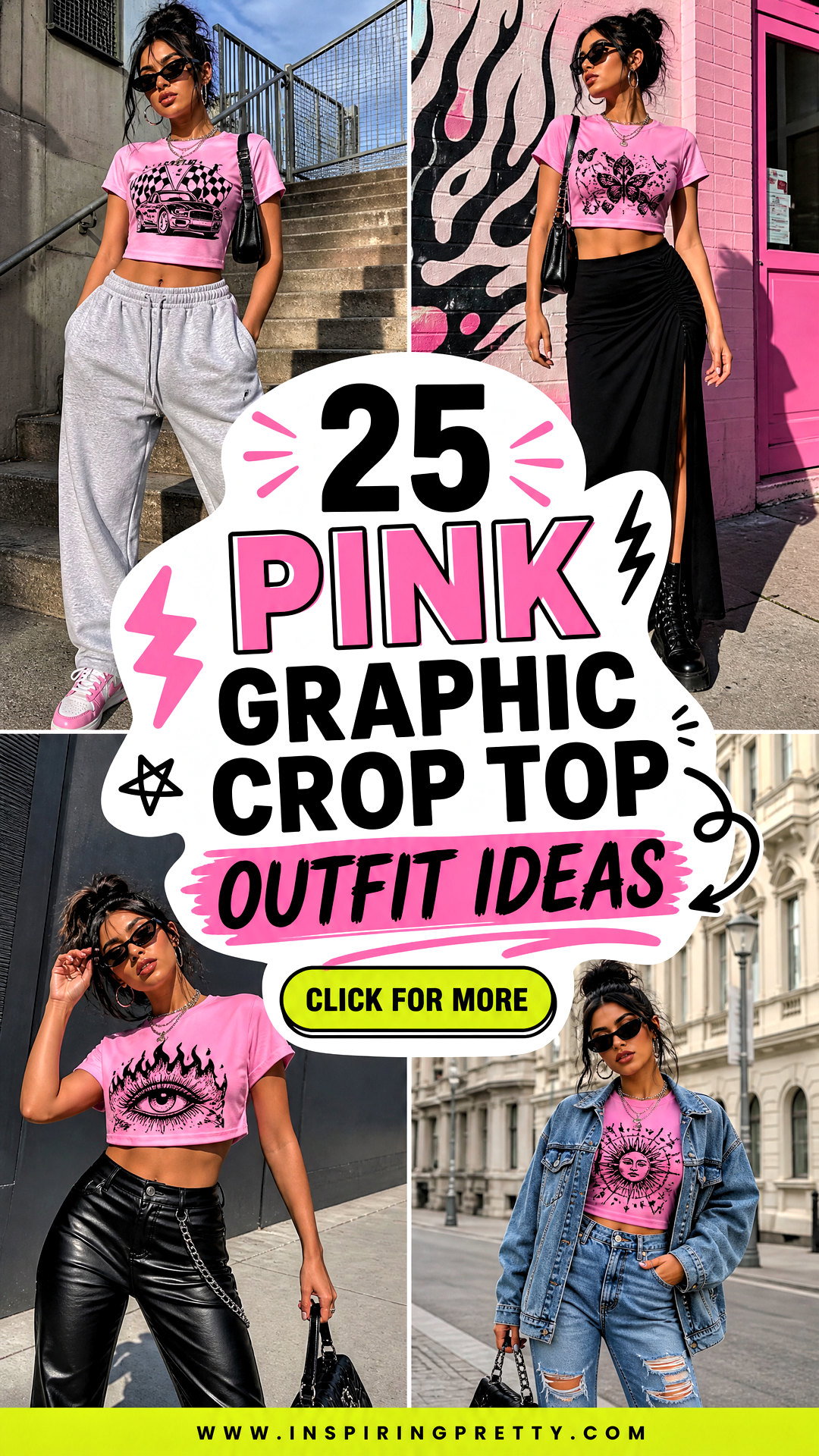 25 Pink Graphic Crop Top Outfit Ideas for Bold Casual Looks - 25 Pink Graphic Crop Top Outfit Ideas for Bold Casual Looks