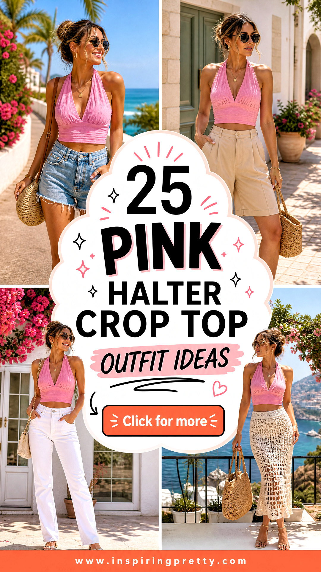 25 Pink Halter Crop Top Outfit Ideas for Chic Summer Looks - 25 Pink Halter Crop Top Outfit Ideas for Chic Summer Looks