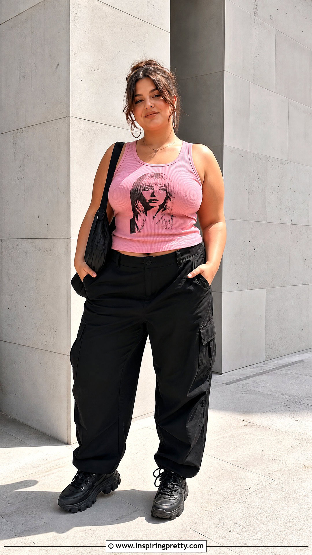 Pink Hayley Williams Tank Top With Black Cargo Pants - 25 hayley williams tank tops