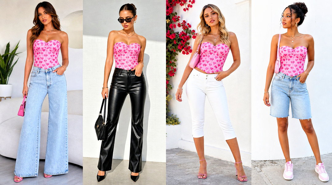 25 Pink Heart Corset Top Outfit Ideas for Romantic Looks