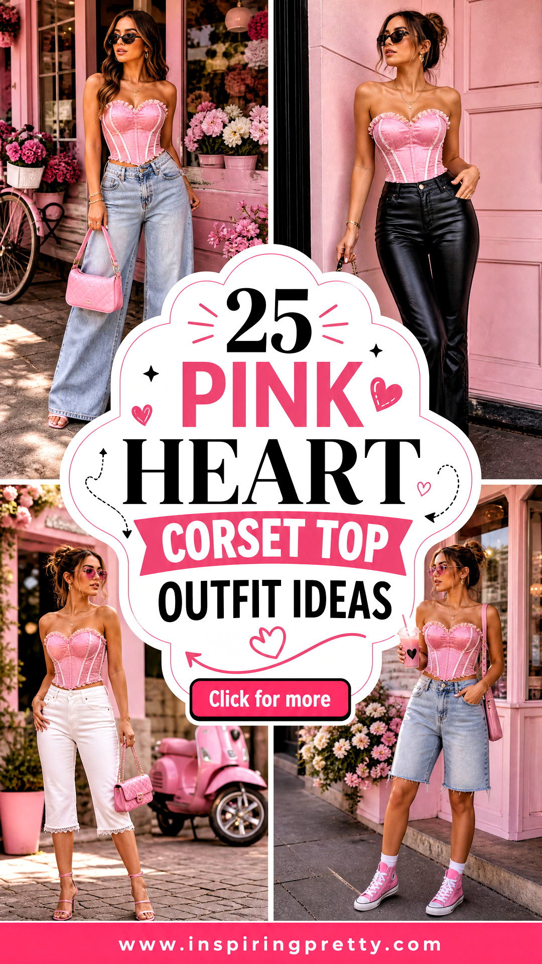 25 Pink Heart Corset Top Outfit Ideas for Romantic Looks - 25 Pink Heart Corset Top Outfit Ideas for Romantic Looks
