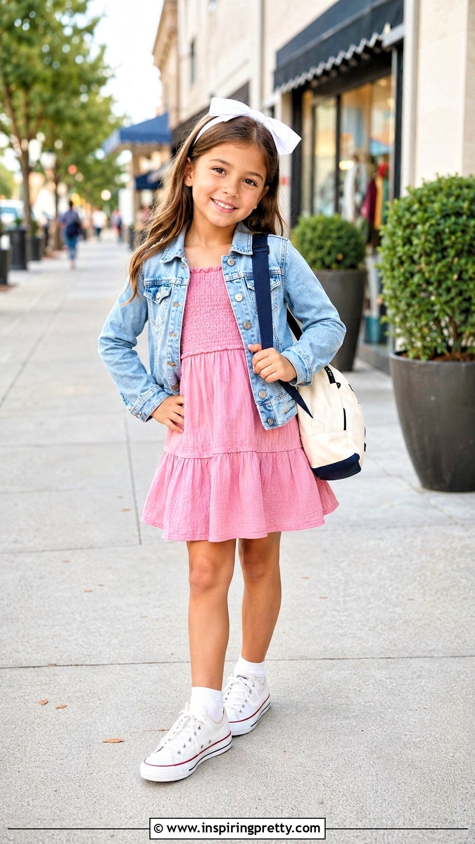 Pink Kids Tube Top Dress With Denim Jacket - 25 Kids Tube Top Dresses